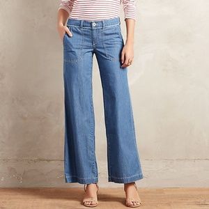 Pilcro & the Letterpress Wide-Leg Chambray Jeans